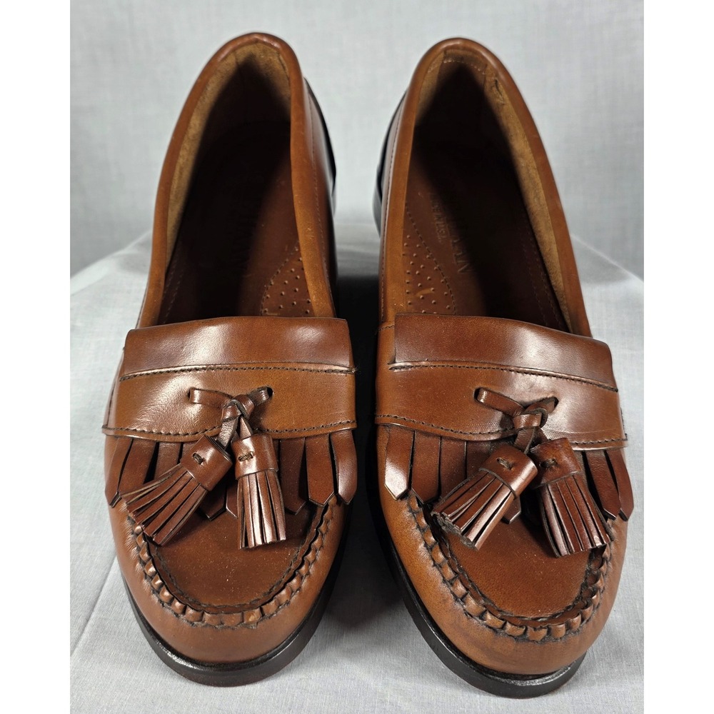 Cole Haan Men's 7 Brown Leather Tassel Kiltie Loafers Made in USA - Picture 8 of 11